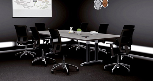 Rectangular with Silver/Black Mode Table Base