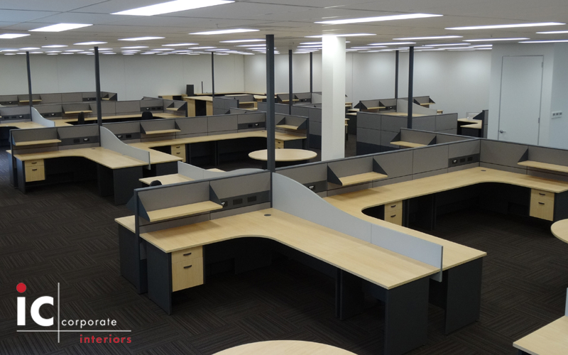 75mm Tile Partition Screens with Desk Mounted Wave Panels