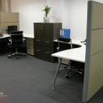 75mm Tile Partition Screens with Radial Workstations