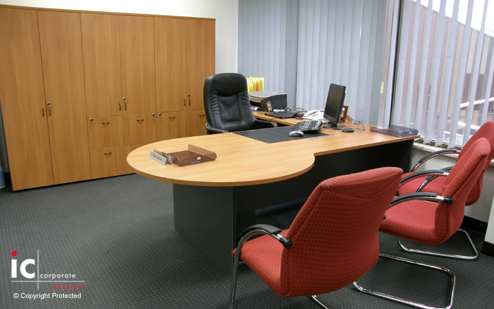 Executive Office with P-end Desk and Storage