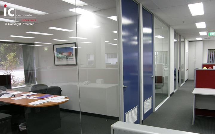 Floor to Ceiling Plaster Partitions with Glass Office Fronts