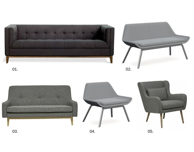 Sofa and Lounge Chairs