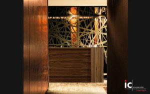 Apex reception desk available in a choice of many colours and sizes.